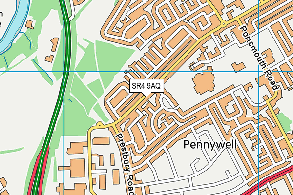 SR4 9AQ map - OS VectorMap District (Ordnance Survey)