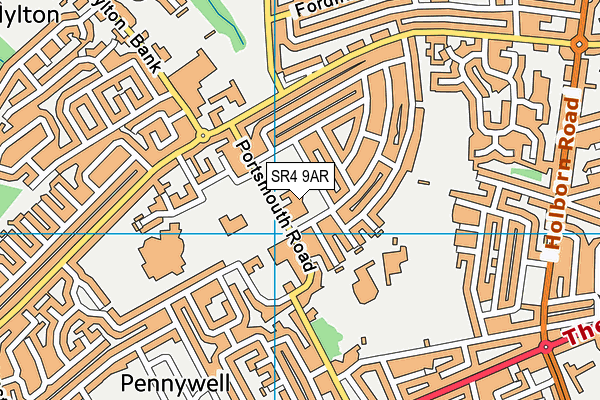 SR4 9AR map - OS VectorMap District (Ordnance Survey)