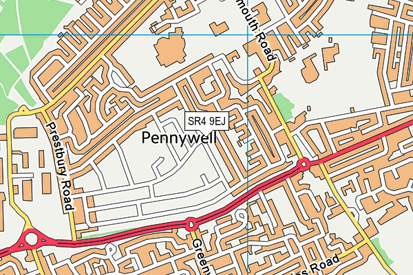 SR4 9EJ map - OS VectorMap District (Ordnance Survey)