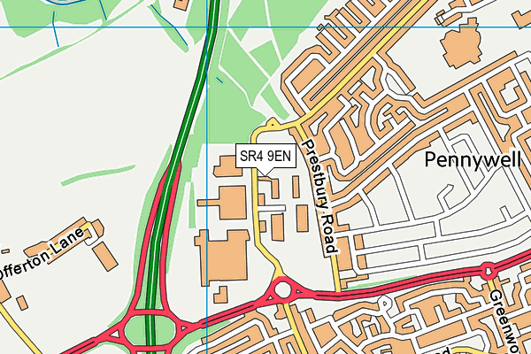 SR4 9EN map - OS VectorMap District (Ordnance Survey)