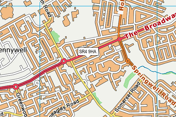 SR4 9HA map - OS VectorMap District (Ordnance Survey)