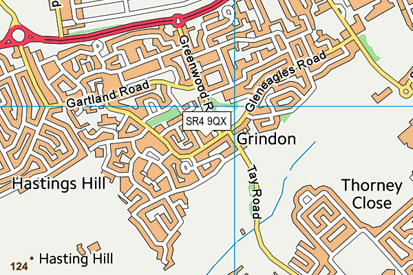 SR4 9QX map - OS VectorMap District (Ordnance Survey)