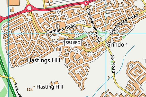 SR4 9RQ map - OS VectorMap District (Ordnance Survey)