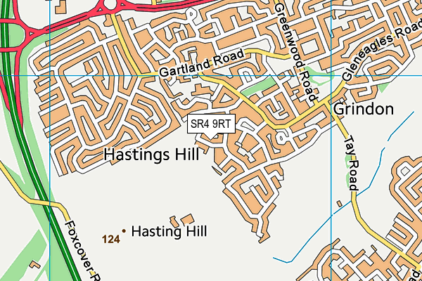 SR4 9RT map - OS VectorMap District (Ordnance Survey)