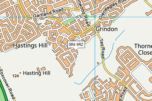 SR4 9RZ map - OS VectorMap District (Ordnance Survey)