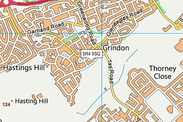 SR4 9SQ map - OS VectorMap District (Ordnance Survey)