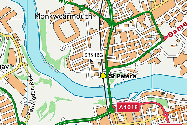 SR5 1BG map - OS VectorMap District (Ordnance Survey)