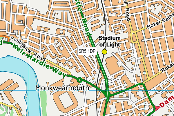 SR5 1DP map - OS VectorMap District (Ordnance Survey)