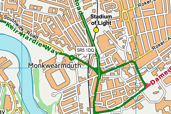 SR5 1DQ map - OS VectorMap District (Ordnance Survey)