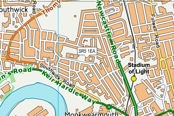 Grange Park Primary School map (SR5 1EA) - OS VectorMap District (Ordnance Survey)