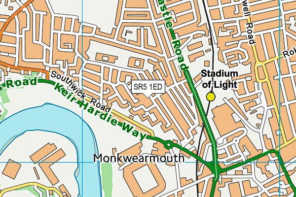 SR5 1ED map - OS VectorMap District (Ordnance Survey)