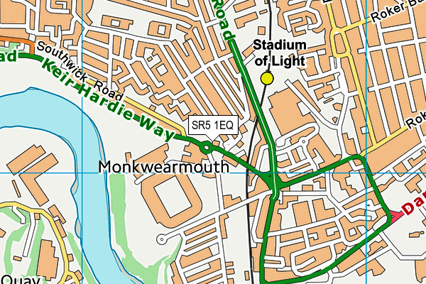 SR5 1EQ map - OS VectorMap District (Ordnance Survey)