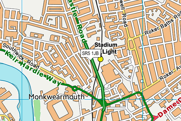 SR5 1JB map - OS VectorMap District (Ordnance Survey)