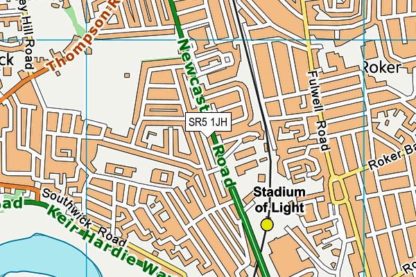 SR5 1JH map - OS VectorMap District (Ordnance Survey)