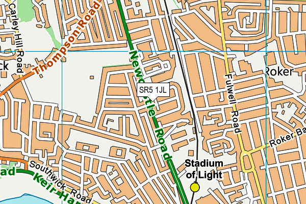 SR5 1JL map - OS VectorMap District (Ordnance Survey)