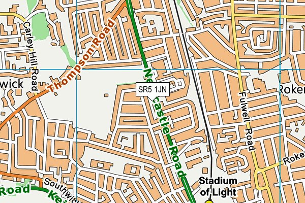 SR5 1JN map - OS VectorMap District (Ordnance Survey)