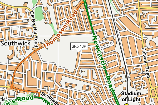 SR5 1JP map - OS VectorMap District (Ordnance Survey)