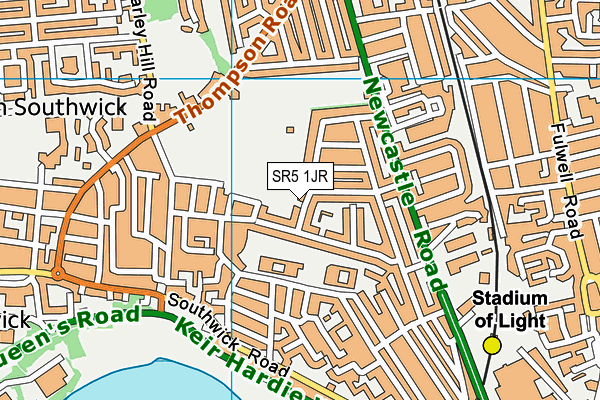 SR5 1JR map - OS VectorMap District (Ordnance Survey)