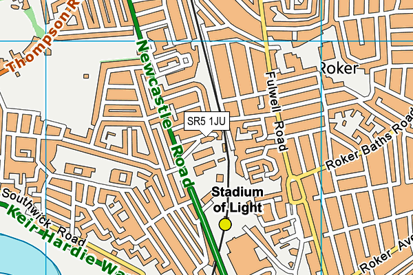 SR5 1JU map - OS VectorMap District (Ordnance Survey)