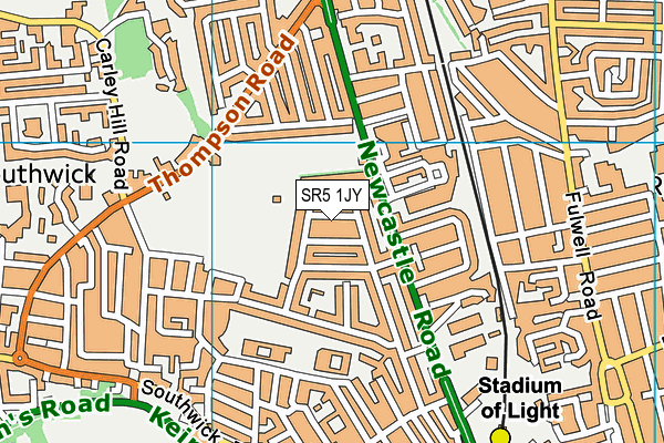 SR5 1JY map - OS VectorMap District (Ordnance Survey)