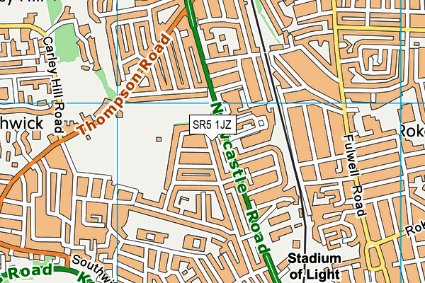 SR5 1JZ map - OS VectorMap District (Ordnance Survey)