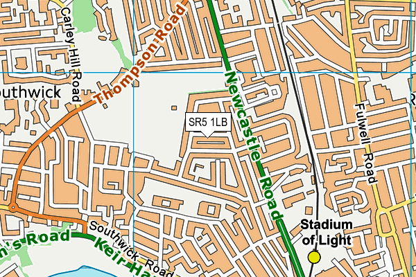SR5 1LB map - OS VectorMap District (Ordnance Survey)