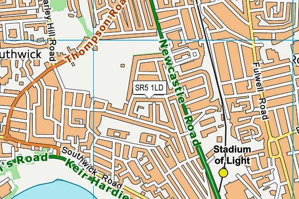 SR5 1LD map - OS VectorMap District (Ordnance Survey)