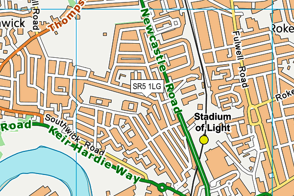 SR5 1LG map - OS VectorMap District (Ordnance Survey)