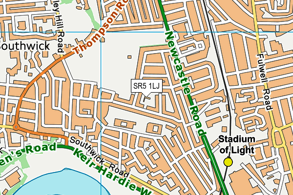 SR5 1LJ map - OS VectorMap District (Ordnance Survey)