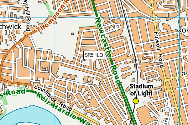 SR5 1LQ map - OS VectorMap District (Ordnance Survey)