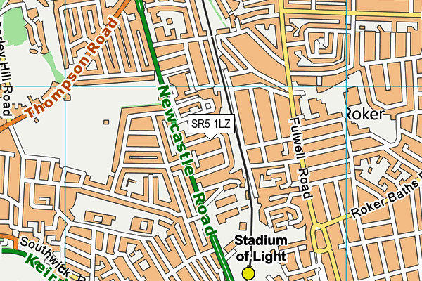 SR5 1LZ map - OS VectorMap District (Ordnance Survey)