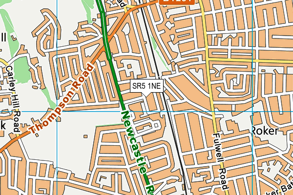 SR5 1NE map - OS VectorMap District (Ordnance Survey)
