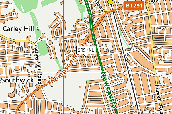 SR5 1NU map - OS VectorMap District (Ordnance Survey)