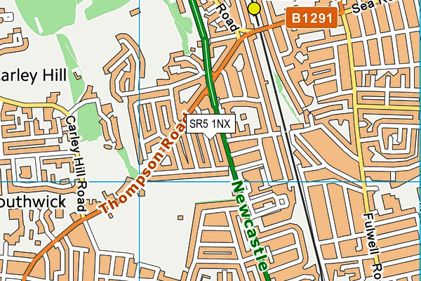 SR5 1NX map - OS VectorMap District (Ordnance Survey)