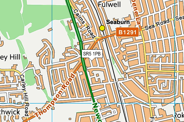 SR5 1PB map - OS VectorMap District (Ordnance Survey)