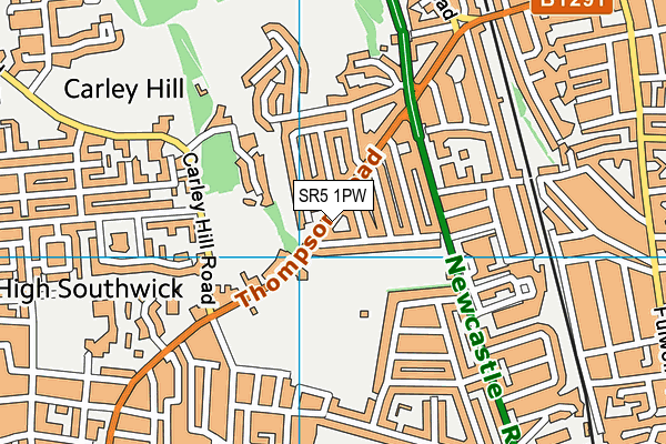 SR5 1PW map - OS VectorMap District (Ordnance Survey)