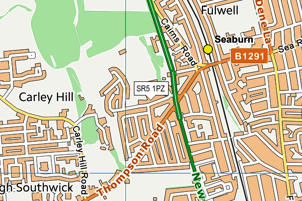 SR5 1PZ map - OS VectorMap District (Ordnance Survey)