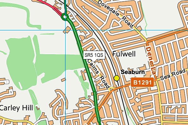 SR5 1QS map - OS VectorMap District (Ordnance Survey)