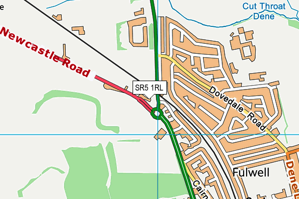 SR5 1RL map - OS VectorMap District (Ordnance Survey)