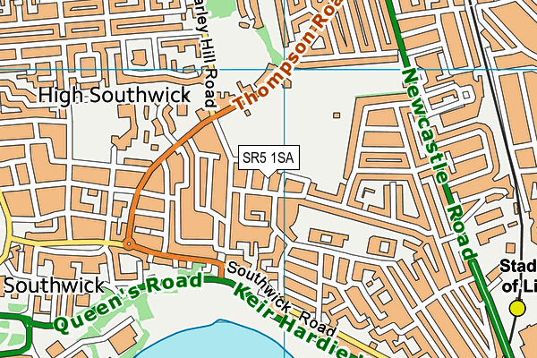 SR5 1SA map - OS VectorMap District (Ordnance Survey)