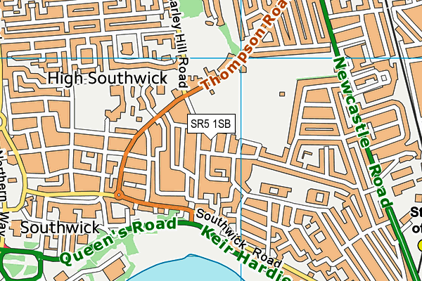 SR5 1SB map - OS VectorMap District (Ordnance Survey)