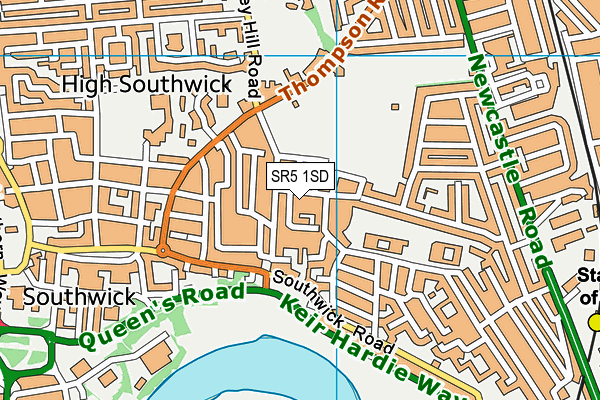 SR5 1SD map - OS VectorMap District (Ordnance Survey)