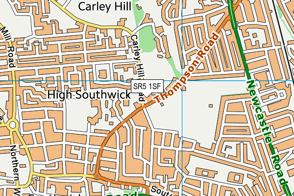 Thompson Park map (SR5 1SF) - OS VectorMap District (Ordnance Survey)