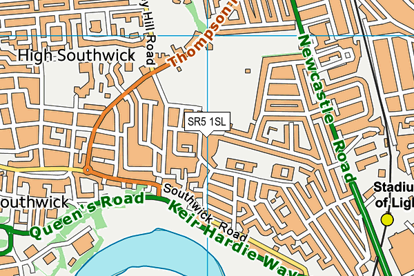 SR5 1SL map - OS VectorMap District (Ordnance Survey)