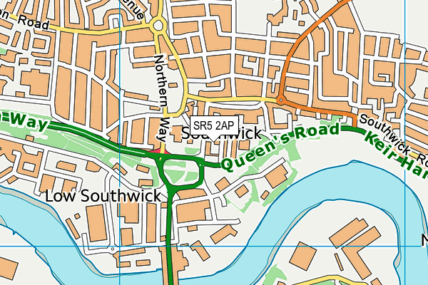 SR5 2AP map - OS VectorMap District (Ordnance Survey)