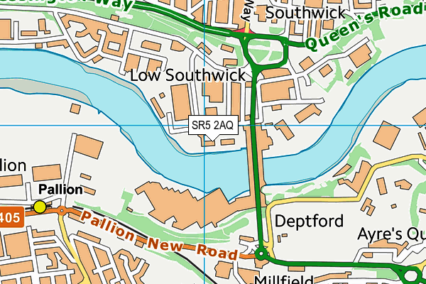 SR5 2AQ map - OS VectorMap District (Ordnance Survey)