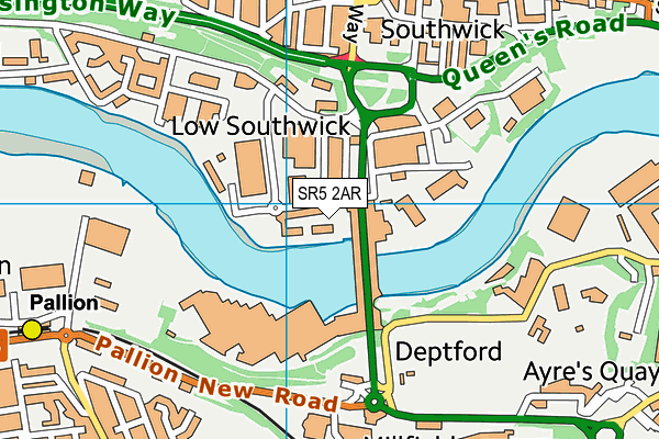 SR5 2AR map - OS VectorMap District (Ordnance Survey)