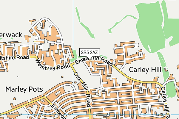 SR5 2AZ map - OS VectorMap District (Ordnance Survey)