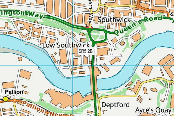 SR5 2BH map - OS VectorMap District (Ordnance Survey)