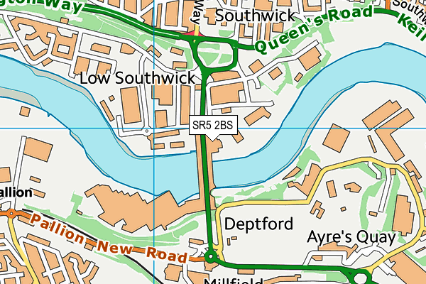 SR5 2BS map - OS VectorMap District (Ordnance Survey)